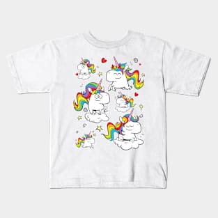 Rainbow Unicorns Kids T-Shirt